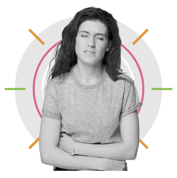 woman with stomach cramps