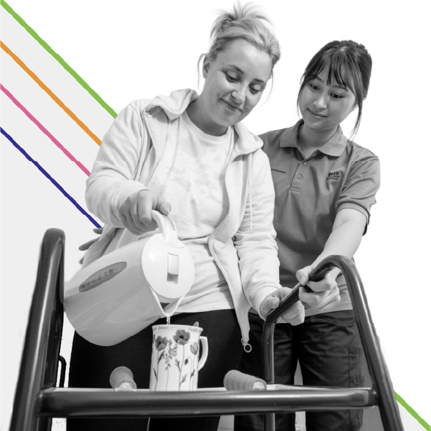 NHS Occupational Therapy Nurse assisting a patient
