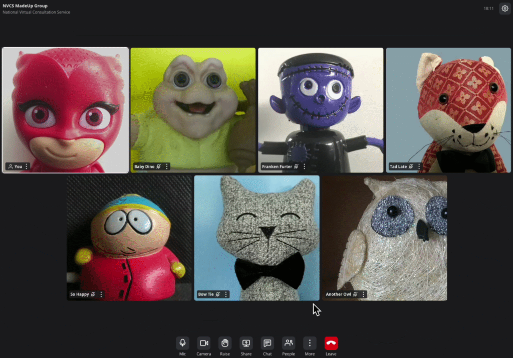 a near me group call showing the gallery view feature