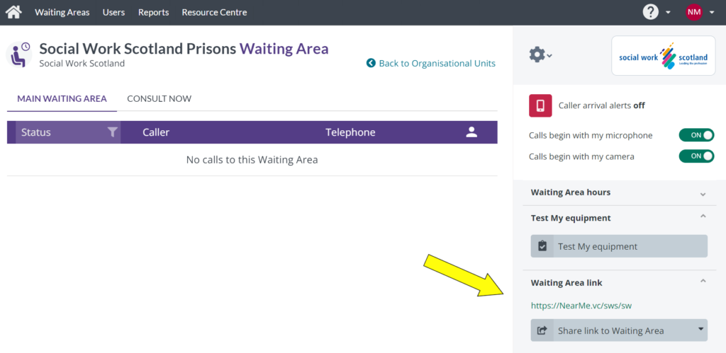 Near Me Call Queue Screen