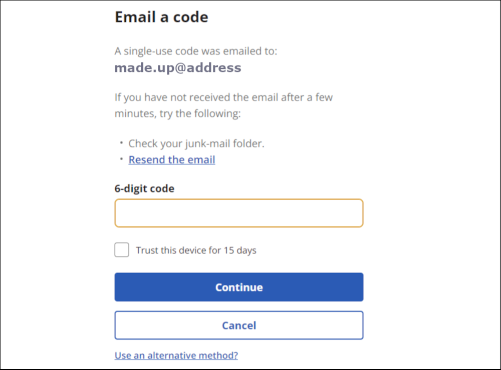 Near Me Service Provider email code prompt